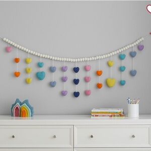 Felted Wool Multi Heart Garland - Pottery Barn Kids Nursery/ Bedroom Decor